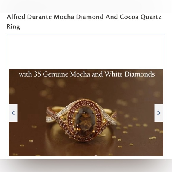 Alfred Durante Mocha Diamond and Cocoa Quartz Ring 5.5 - Picture 6 of 16